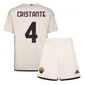 Lacne Dětský Futbalové dres AS Roma Bryan Cristante #4 2023-24 Krátky Rukáv - Preč (+ trenírky)